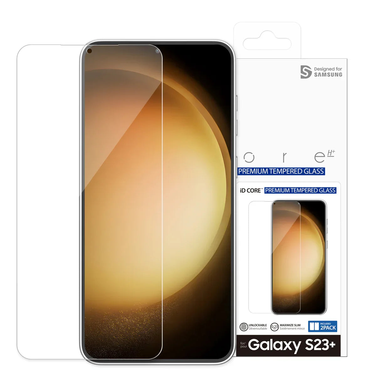 Araree Id Core Glass Screen Protector For Samsung Galaxy S23 Plus - Clear ( 2 Pcs ) - Tashqila Araree Id Core Glass Screen Protector For Samsung Galaxy S23 Plus - Clear ( 2 Pcs ) - Tashqila